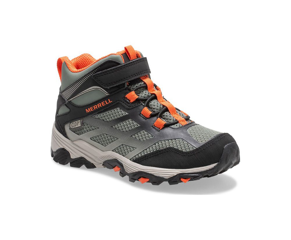 Merrell Vandresko Børn - Moab Fst Mid A/C Waterproof - Olivengrøn - MKO690514